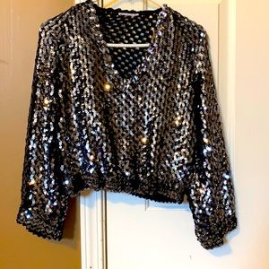 Sequin slightly cropped top